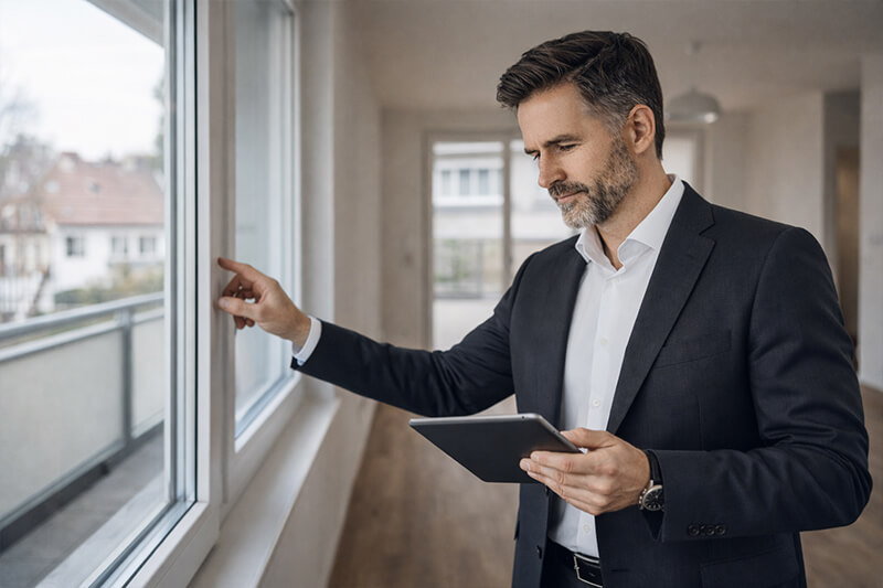 Sachverständiger bewertet eine Immobilie